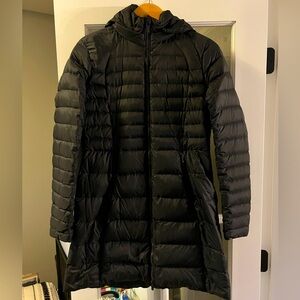 Lululemon Lightweight Packable Long Coat, size 8, black